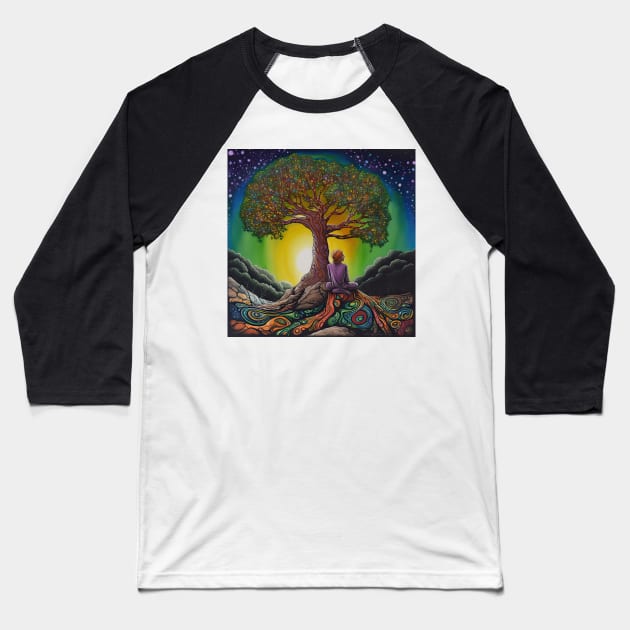 Psychedelic Mindscapes Baseball T-Shirt by thewandswant